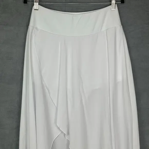 Halara Skirt Womens Medium White Breezeful High Low Ruffle Flowy Quick Dry Maxi - Picture 3 of 14